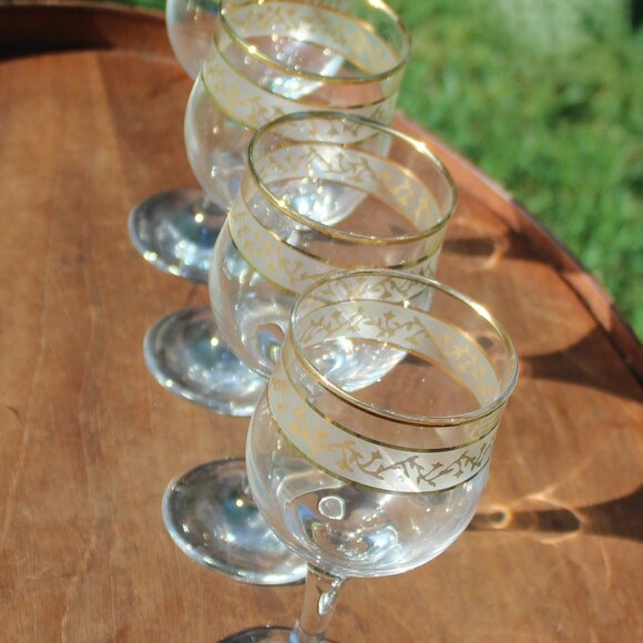 Vintage Victoria 24K Gold Goblets – Set of 4 – Holiday Barware – MCM – 8" – EUC - Picture 12 of 12